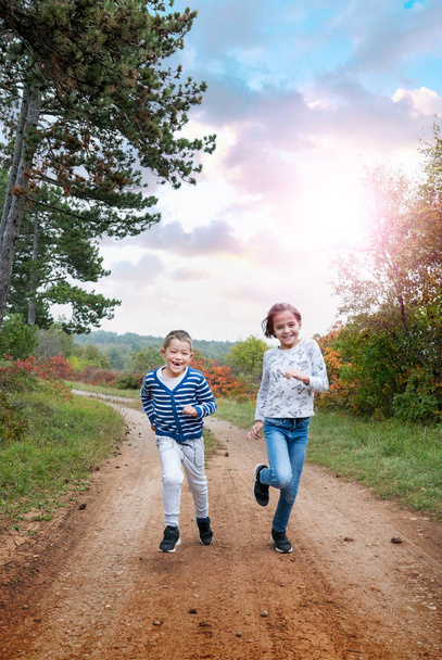 Little siblings running  - Photo, Image