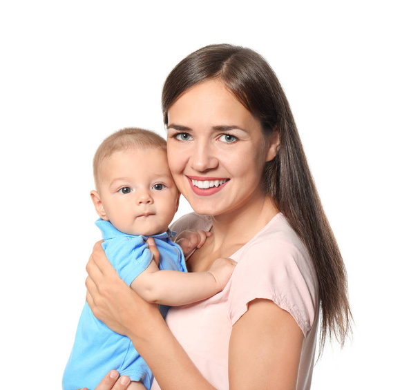 Happy young woman with cute baby - Foto, immagini