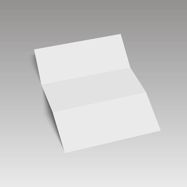 Potrójnie składany papier biały szablonu. Ilustracja wektorowa - Wektor, obraz
