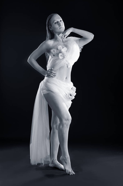Beautiful young woman with amazing body-art  - Photo, image