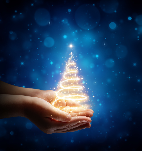 The Magic Of Christmas In Child Hand - Фото, зображення