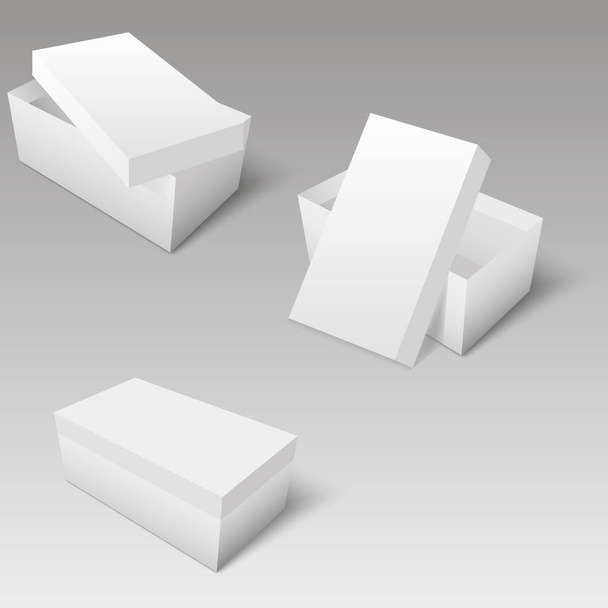 Blank of box for shoes. Opened box for packing. Vector - Vector, Image