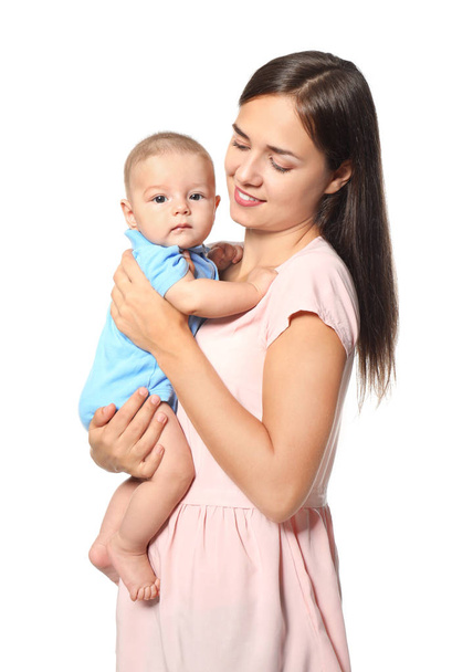 Happy young woman with cute baby - Foto, Bild