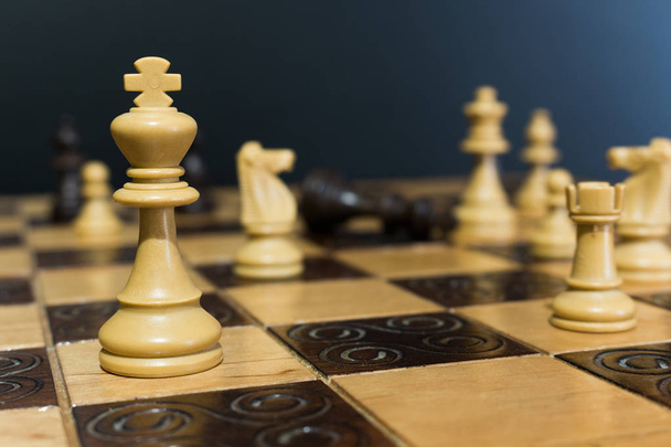 Chess photographed on a chess board - Zdjęcie, obraz