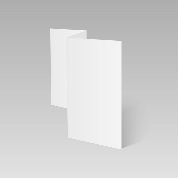 Threefold white template paper. Vector illustration - Vector, Image