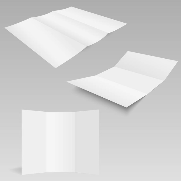 Drievoudig wit sjabloon papier. Vectorillustratie - Vector, afbeelding