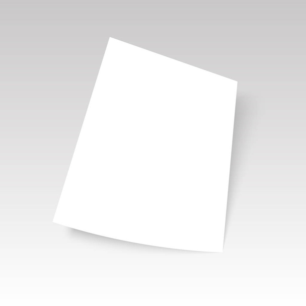 Papier blanc, flyer isolé avec ombre douce sur fond blanc. Illustration vectorielle
. - Vecteur, image