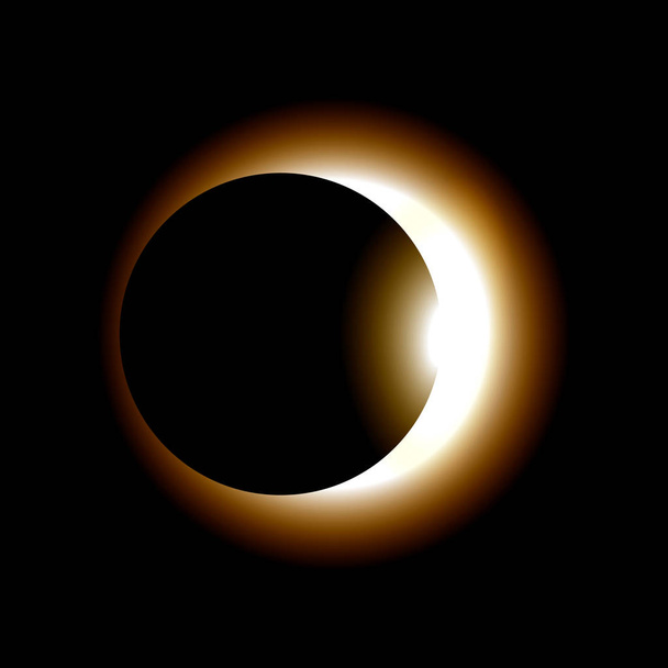 Phase of sun eclipse on dark background. Vector illustration - Vector, Image