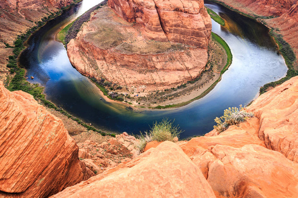 Arizona Horseshoe kanyarban a Colorado folyó, Glen Canyon, Arizona, Amerikai Egyesült Államok - Fotó, kép