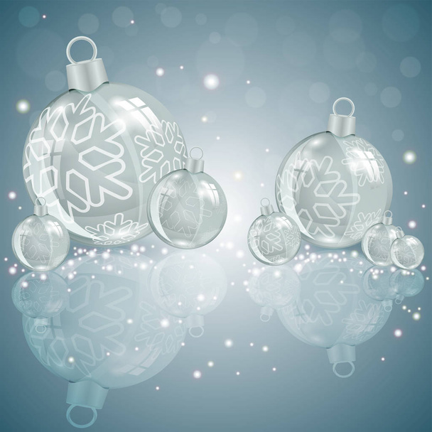 Diseño ligero de Navidad con bolas de vidrio
 - Vector, imagen