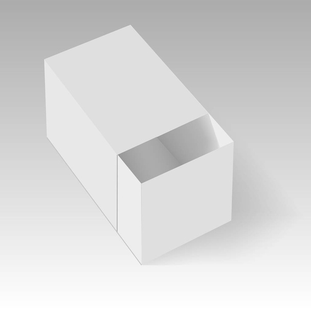 Blank of opened paper or cardboard box template. Vector illustration - Vektör, Görsel