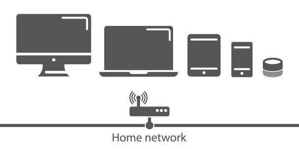 Vector de concepto de conexión de red doméstica aislada
 - Vector, imagen