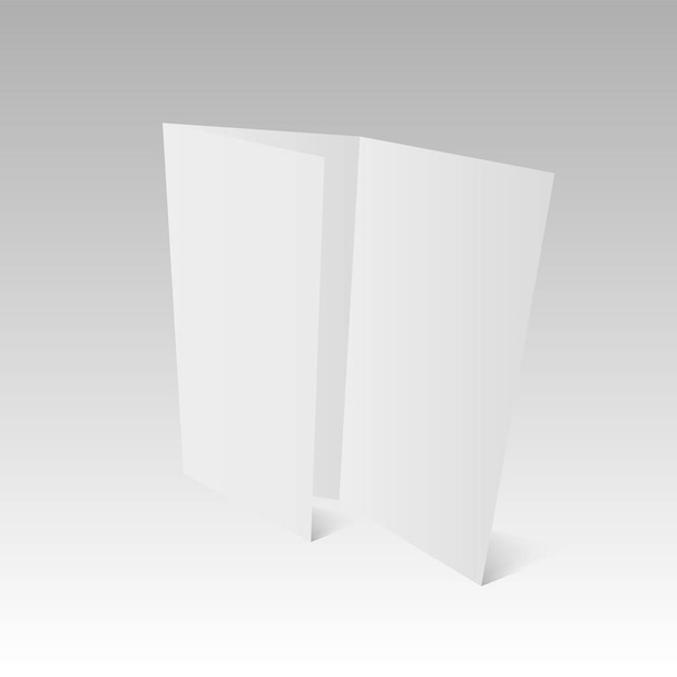 Κενό Trifold πρότυπο λευκό χαρτί με μαλακά σκιές. Διάνυσμα - Διάνυσμα, εικόνα