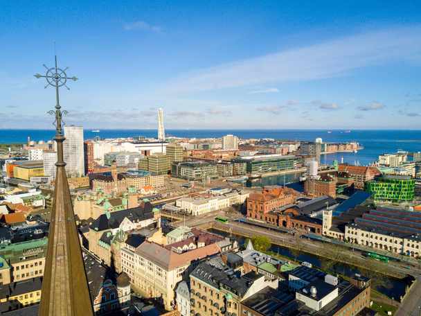 Malmo city view from above in Sweden - Zdjęcie, obraz
