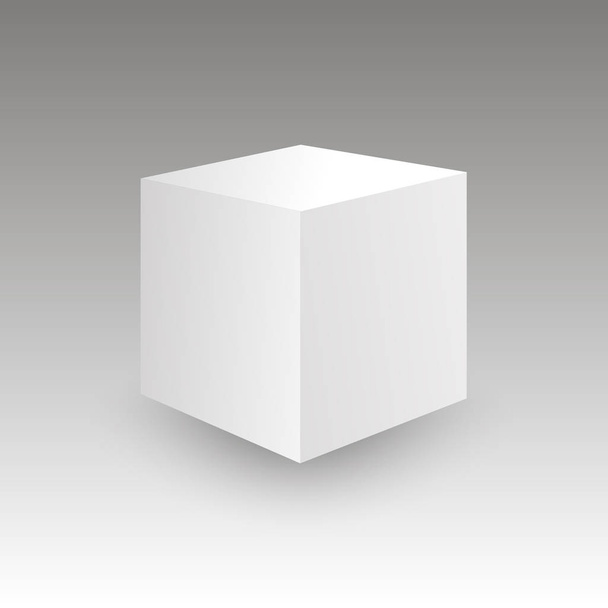 3d cube in perspective. White box. Vector for your graphic design. - Vettoriali, immagini