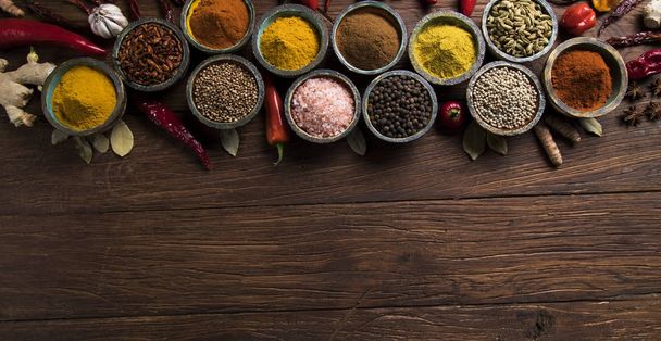 A selection of various colorful spices      - Photo, Image