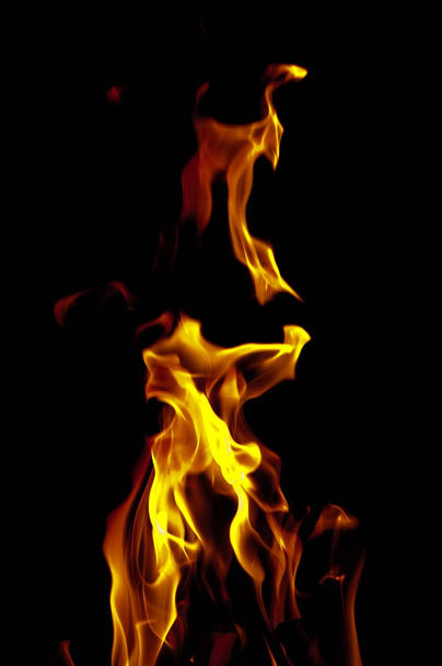 Flame on black background. - Foto, Imagem