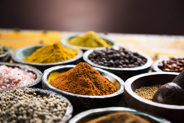 A selection of various colorful spices      - Photo, image