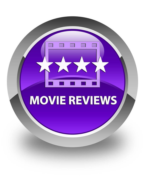 Film reviews glanzende paarse ronde knop - Foto, afbeelding