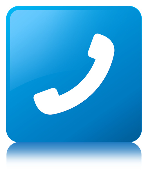 Telefon ikon, cián kék négyzet gomb - Fotó, kép