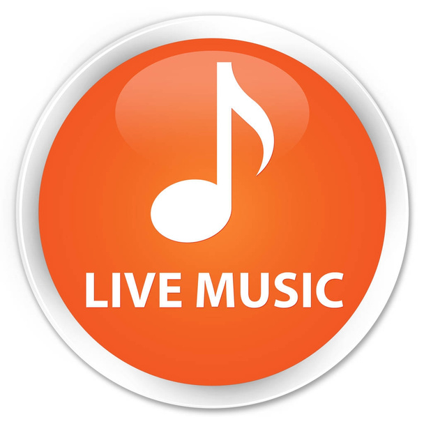 Live music premium orange round button - Valokuva, kuva