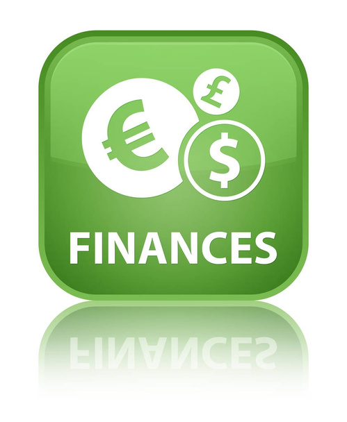 Finance (symbol) speciální měkké zelené čtvercové tlačítko - Fotografie, Obrázek