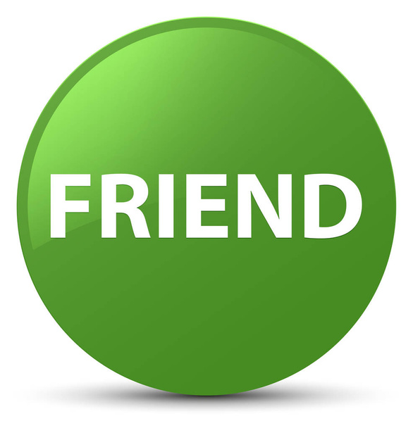 Friend soft green round button - Photo, Image