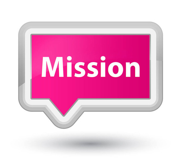 Misja premiera różowy transparent przycisk - Zdjęcie, obraz