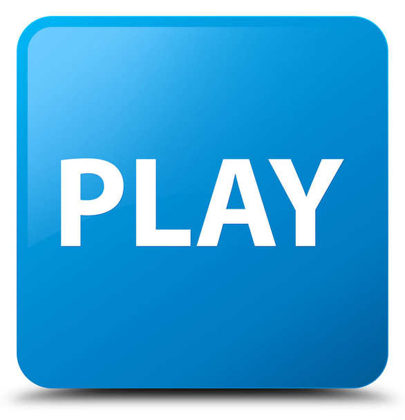Play cyan blue square button - Photo, Image
