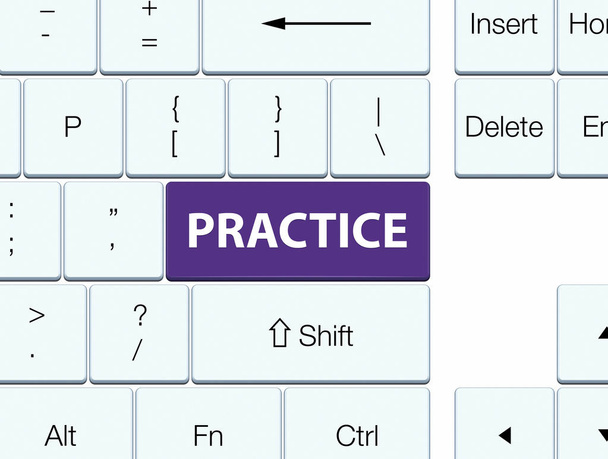 Practice purple keyboard button - Photo, Image