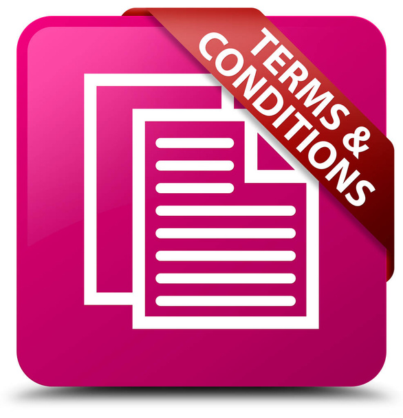 Términos y condiciones (icono de páginas) botón cuadrado rosa cinta roja
  - Foto, Imagen