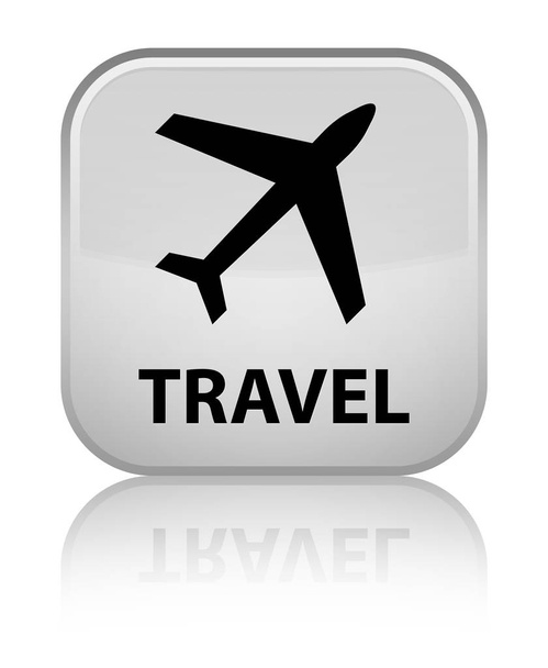 Reizen (vliegtuig) speciale witte vierkante knoop van het pictogram - Foto, afbeelding