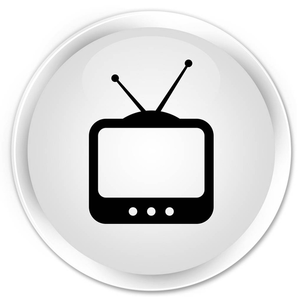 TV  icon premium white round button - Photo, Image