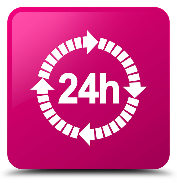24 часа доставки значок розовый квадрат кнопки
 - Фото, изображение