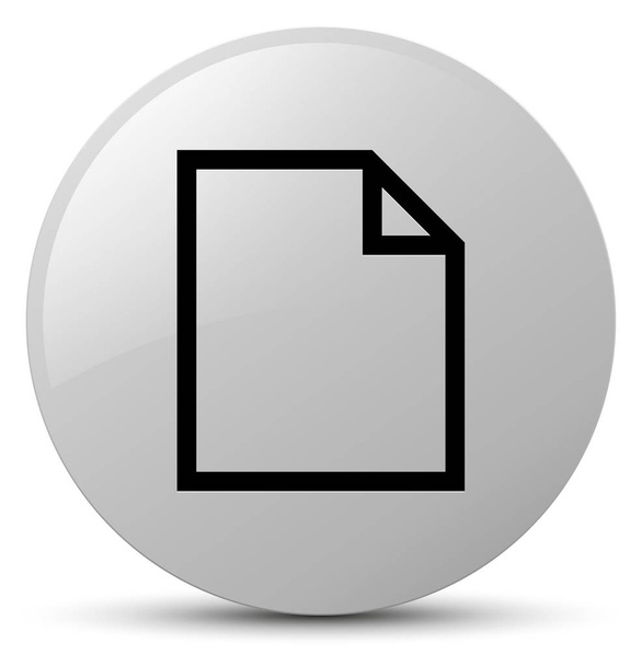 Blank page icon white round button - Foto, Imagem
