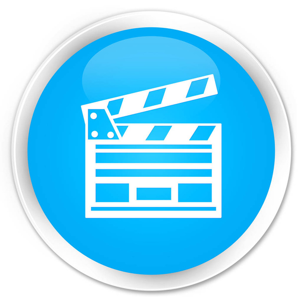 Значок киноклипа премиум-класса голубая круглая кнопка
 - Фото, изображение