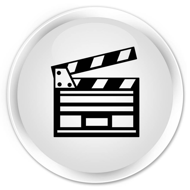 icona clip cinema premium bianco pulsante rotondo
 - Foto, immagini