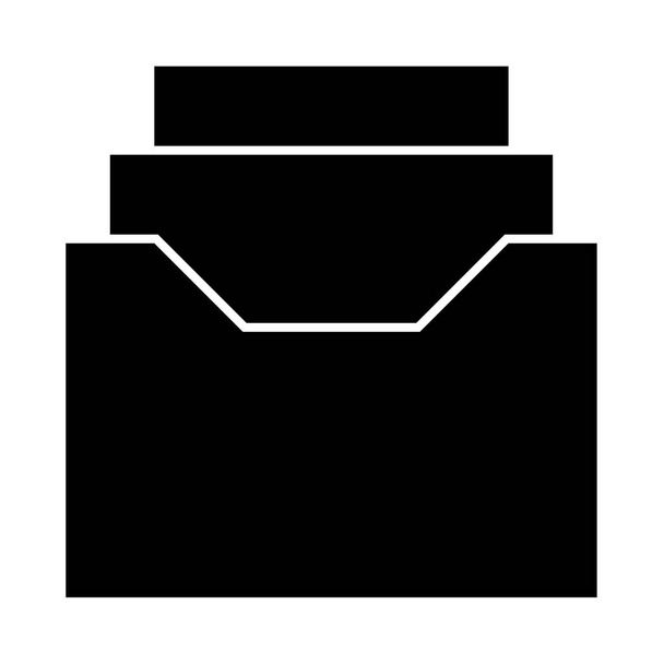 Documents archive or drawer it is black icon . - Vector, Image