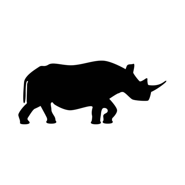 Nashorn ist schwarzes Symbol . - Vektor, Bild
