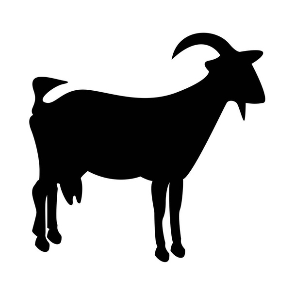 Goat it is black icon . - Vector, Image