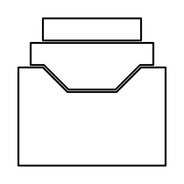 Documents archive or drawer it is black icon . - Vector, Image
