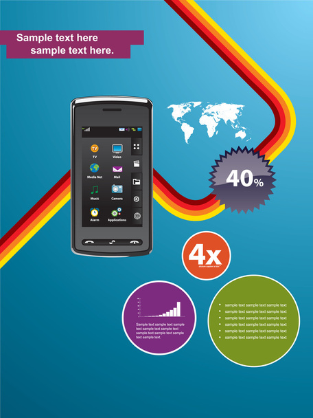 Background technology mobile - Wektor, obraz