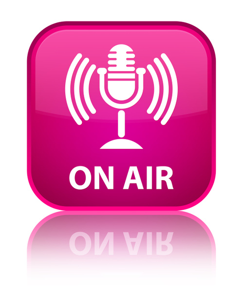 No ar (ícone de microfone) botão quadrado rosa especial
 - Foto, Imagem