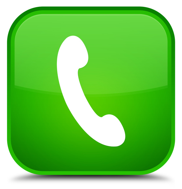 Teléfono icono especial verde botón cuadrado
 - Foto, Imagen