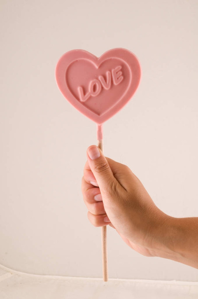 Pink Lollipop heart - 写真・画像