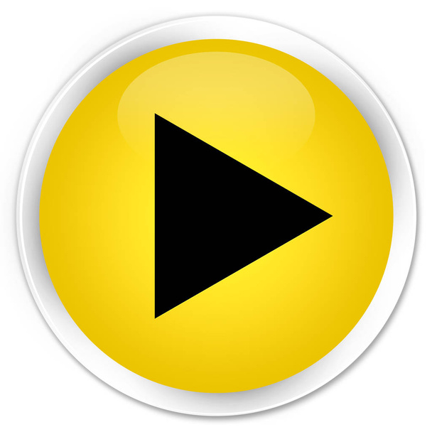 Το εικονίδιο Play premium κίτρινο στρογγυλό κουμπί - Φωτογραφία, εικόνα