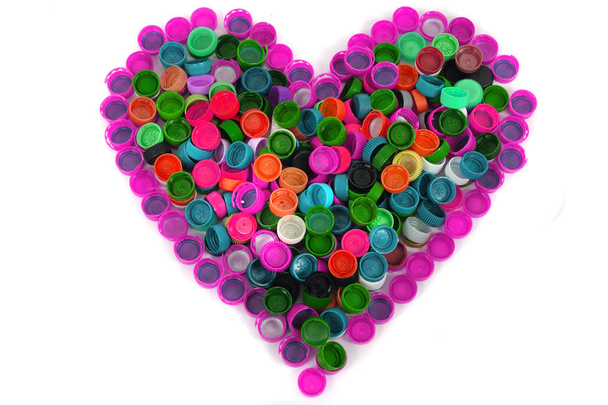 srdce z barevné krytky  - Fotografie, Obrázek