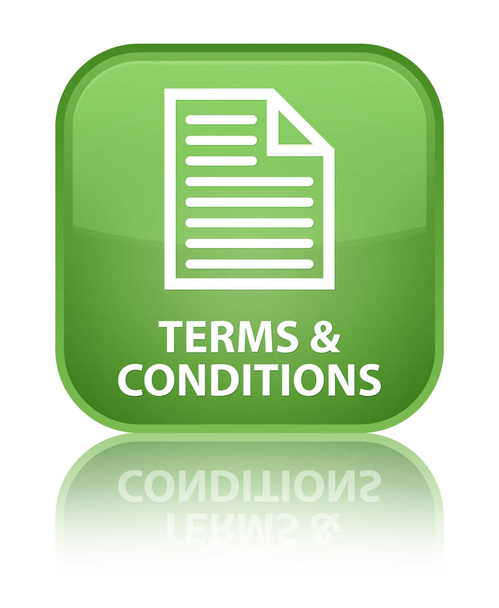 Terms and conditions (page icon) special soft green square butto - Photo, Image