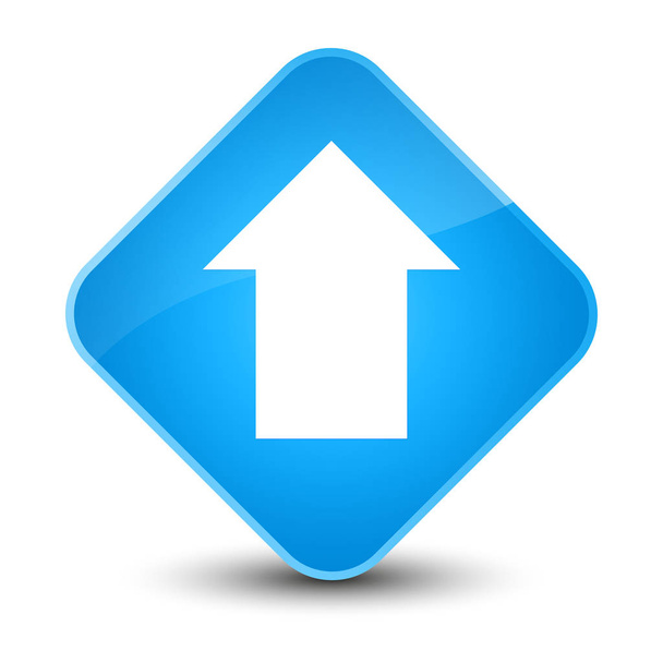 Upload arrow icon elegant cyan blue diamond button - Photo, Image