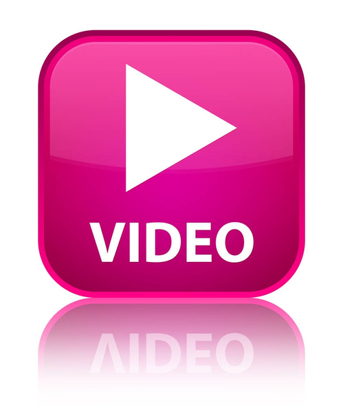 Video special pink square button - Photo, Image